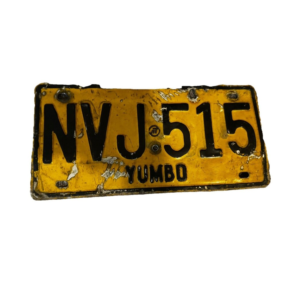 Authentic Colombian License Plate Yumbo Region Yellow Black South America